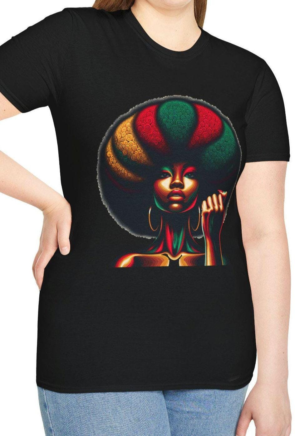 Afro Black Lady Girl Power T Shirt Bold Feminist Tee Empowered Woman Shirt African American Activist Top Ethnic Diversity Apparel Graphic Tee – Aesthetic Look · Perfect For Daily Wear