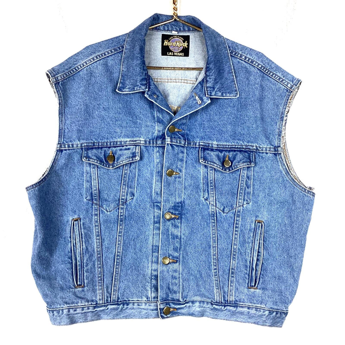 Vintage Hard Rock Cafe Las Vegas Denim Vest Jean Jacket Size XL Blue Button Up Graphic Tee – Soft Feel · Trending Graphic Apparel