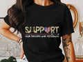 Support Our Troops T Shirt Veterans T Shirt Patriotic T Shirt American Flag Heart Military Boots Camouflage Design Graphic Tee – Warm & Stylish · Trending Graphic Apparel
