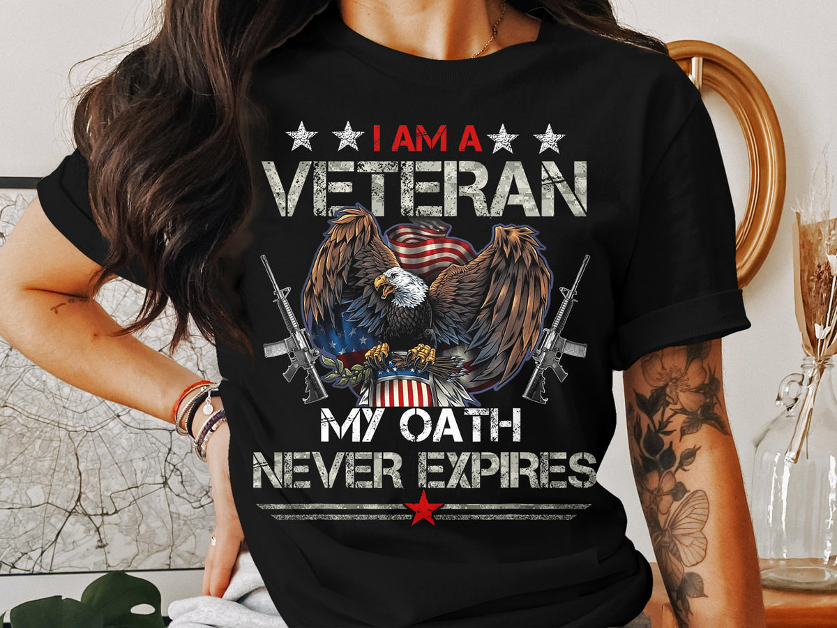 Veteran Eagle T Shirt Patriotic Tee Military Gift Oath Never Expires Shirt USA Flag Eagle Shirt American Pride T Shirt Graphic Tee – Aesthetic Look · Top Pick For Any Outfit
