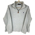 Polo Ralph Lauren Knit Sweatshirt High Neck Medium Gray Striped 14 Zip Sweatshirt – Premium Graphic · Must-Have Style