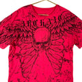 Y2K Archaic TShirt Size 2XL Red All Over Print Grunge Skull Winged Skeleton Graphic Tee – Warm & Stylish · High-Quality Print