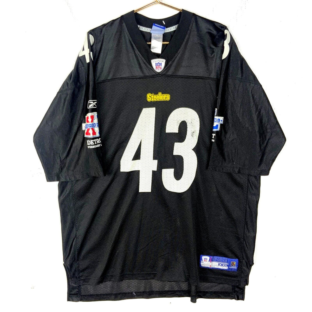 Pittsburgh Steelers Superbowl Jersey 2XL Reebok Troy Polamalu Black Nfl Jersey – Bold Style · Great Gift For Fans