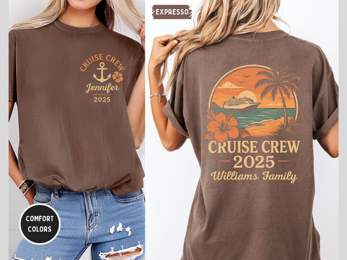 Personalized Cruise Crew 2025 Unisex GarmentDyed Tshirt Comfort Colors Shirt Cruise Ship Vacation Tee Family Reunion Caribbean Cruise Graphic Tee – Warm & Stylish · Top Pick For Any Outfit