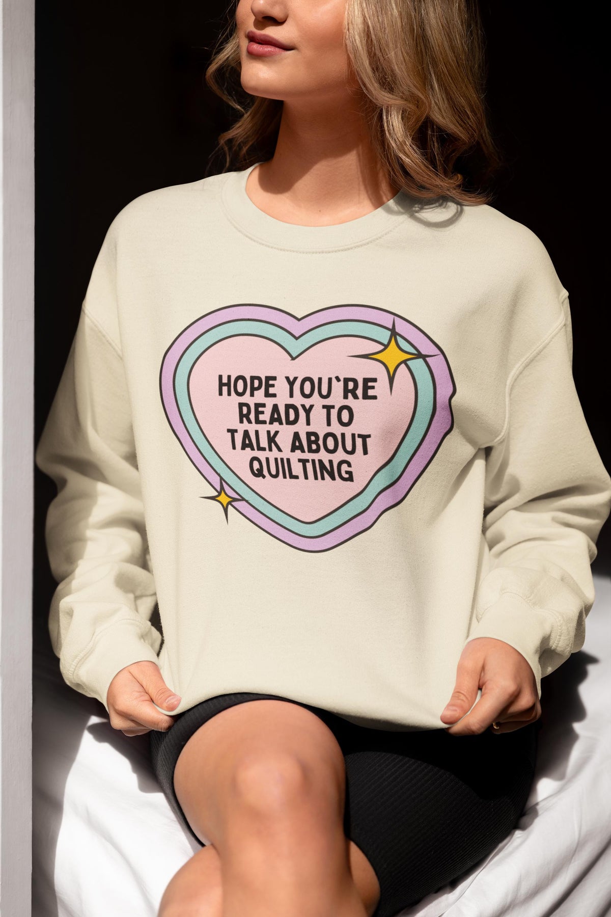 Cute Quilting Sweatshirt Grandma Who Loves Making Quilts Mother39s Day Present for Quilter Gift for Quiltmaker or Quilt Lover Sewing Tee Sweatshirt – Premium Graphic · Must-Have Style