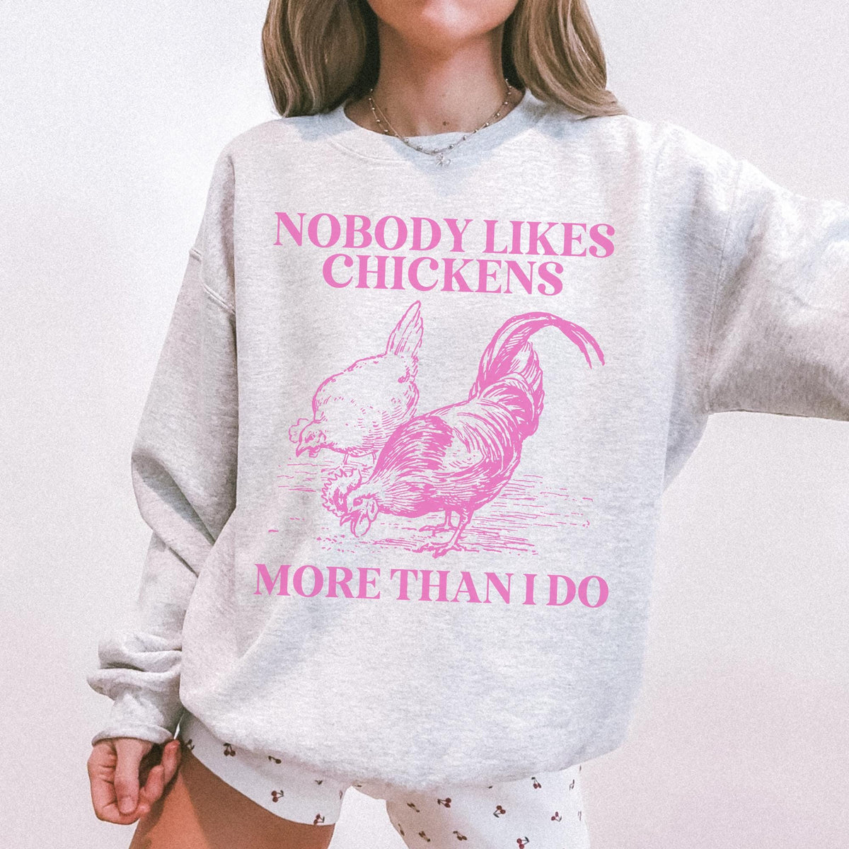 Chicken Lady Funny Saying Shirt Funny and Cute Chicken Lover Gift for Mothers Day 90s Throwback Sweatshirt Hot Pink Aesthetic for Farmer Sweatshirt – Bold Style · Great Gift For Fans