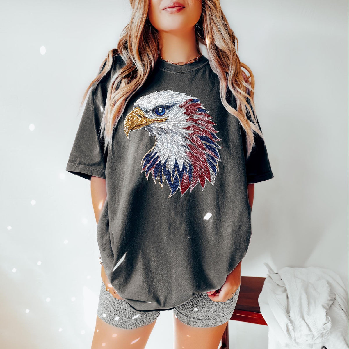 Faux Glitter Eagle Shirt July 4th Shirt July 4th Tee Independence Day Shirt TShirt Usa Patriotic Tee 4th of July Party TShirt Graphic Tee – Easygoing Wear · Top Pick For Any Outfit