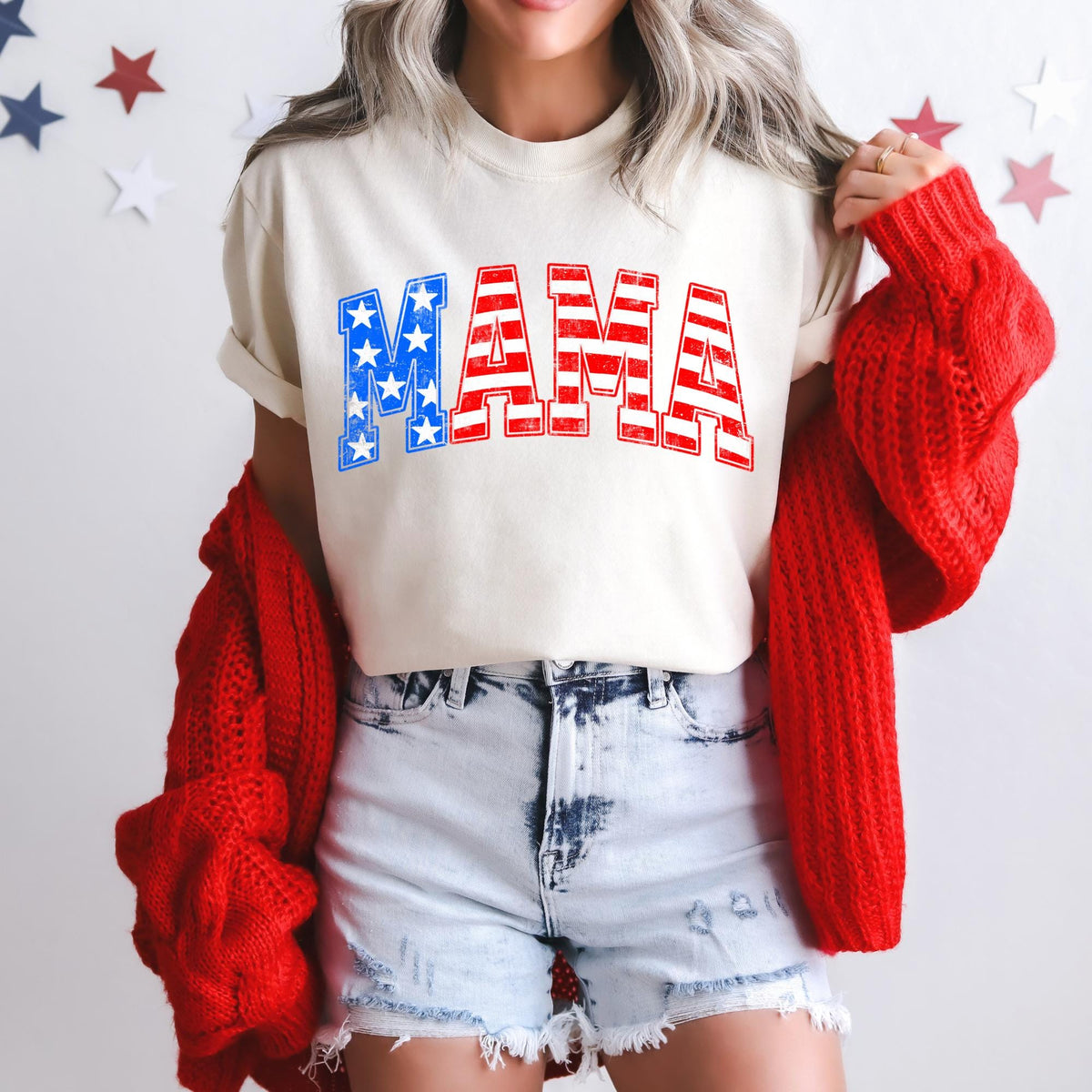 Varsity American Mama July 4th Mama July 4th Tee Independence Day Shirt TShirt Usa Patriotic Tee 4th of July Party TShirt Trendy Usa Graphic Tee – Warm & Stylish · Great Gift For Fans