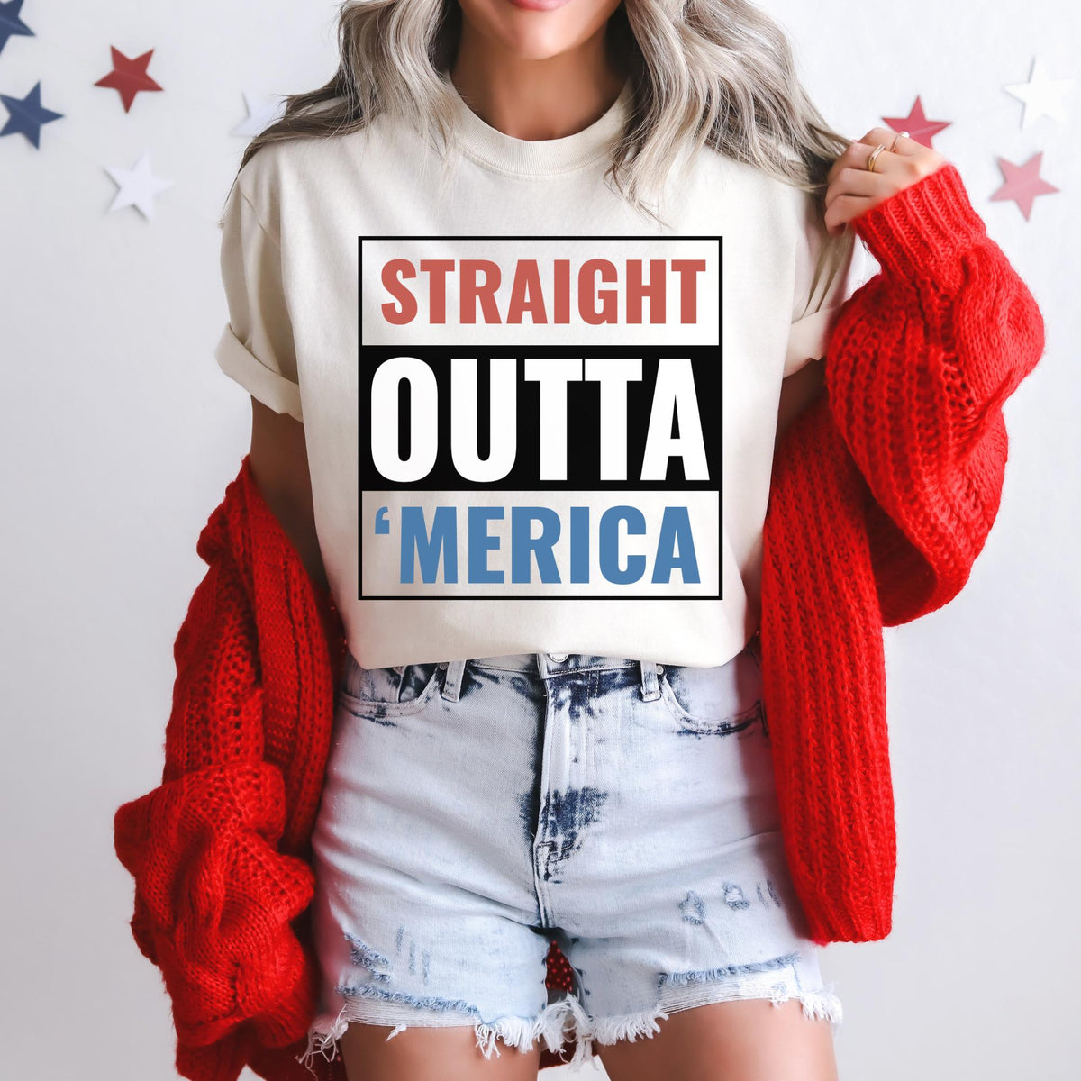 Straight Outta America Merica Shirt July 4th Tee Independence Day Shirt 4th of July Party TShirt Trendy 4th of July Graphic Tee – Warm & Stylish · Great Gift For Fans