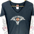 Harley Davidson Women39s Shirt XL 2012 Black VNeck Long Sleeve Tattoo Graphic Tee – Feel-Good Design · Perfect For Daily Wear