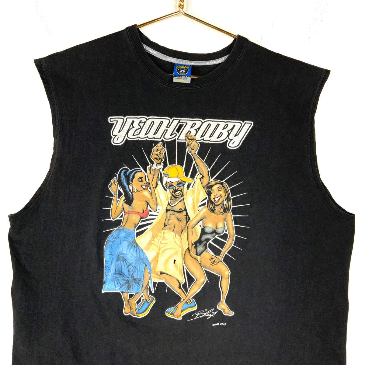 Vintage Hip Hop TShirt 2XL Sleeveless Give Me Face Yeah Baby Y2K Graphic Tee – Warm & Stylish · High-Quality Print