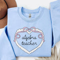 Algebra Teacher Sweatshirt with Cute Retro Heart Middle School Math Teacher High School Math Teacher 8th Grade Math 9th Grade Math Shirt Sweatshirt – Cozy Vibes · Great Gift For Fans