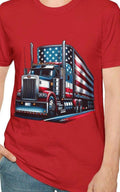 Patriotic Truck T Shirt Unisex Softstyle Tee Perfect for Truck Lovers Independence Day Gift Summer Casual Wear American Pride Clothing Graphic Tee – Warm & Stylish · High-Quality Print