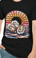 Oyster retro Sunset T Shirt Summer Vibes Beachwear Casual Style Gift for Seafood Lovers Coastal Fashion Relaxed Fit Tee Graphic Tee – Easygoing Wear · High-Quality Print