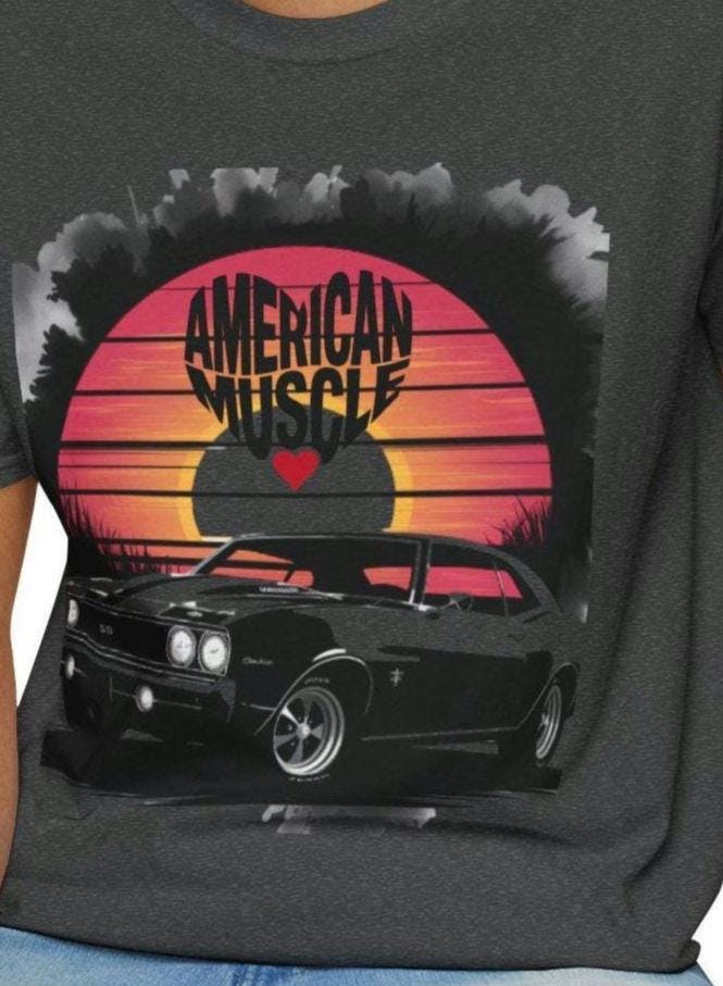 American Muscle Car T Shirt Classic Car Tee Retro Automotive Gift Car Enthusiast Gift for Him classic American muscle car Graphic Tee – Premium Graphic · Great Gift For Fans