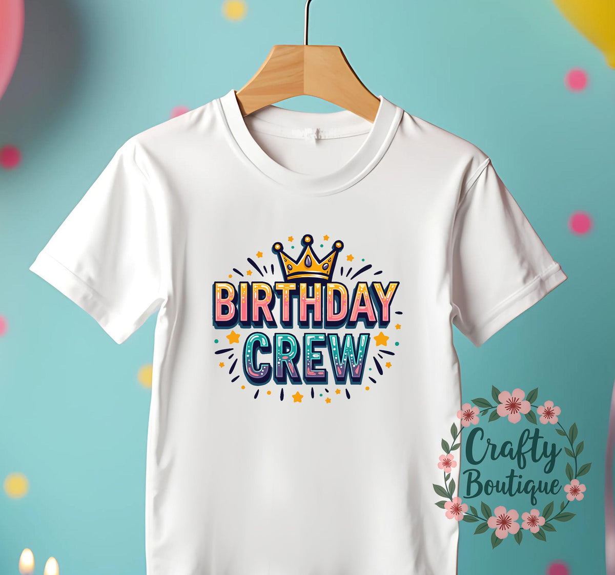 Birthday Crew T Shirt Colorful Girls Birthday Top Matching Tshirts Birthday Gift Idea Kids Birthday Squad Teenager Birthday Gift 1297 Graphic Tee – Aesthetic Look · Must-Have Style