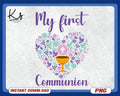 My First Holy Communion Png 1st Communion Sublimation Design First Holy Communion Png Holy Cross Png Confirmation Png Digital Download Graphic Tee – Aesthetic Look · High-Quality Print
