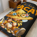 Summer Vacation vibe Plush Blanket Vacation Decor Cozy Throw Beach Blanket Kids Room Accessory Gift for Her Summer Fun Graphic Tee – Soft Feel · Perfect For Daily Wear