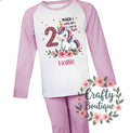 2nd Birthday PJs When I Wake Up I will be 2 Pajamas Girl39s Second Birthday Unicorn Gift Personalised Pink Nightwear Age Two Year 1284 Graphic Tee – Fan Favorite · Perfect For Daily Wear