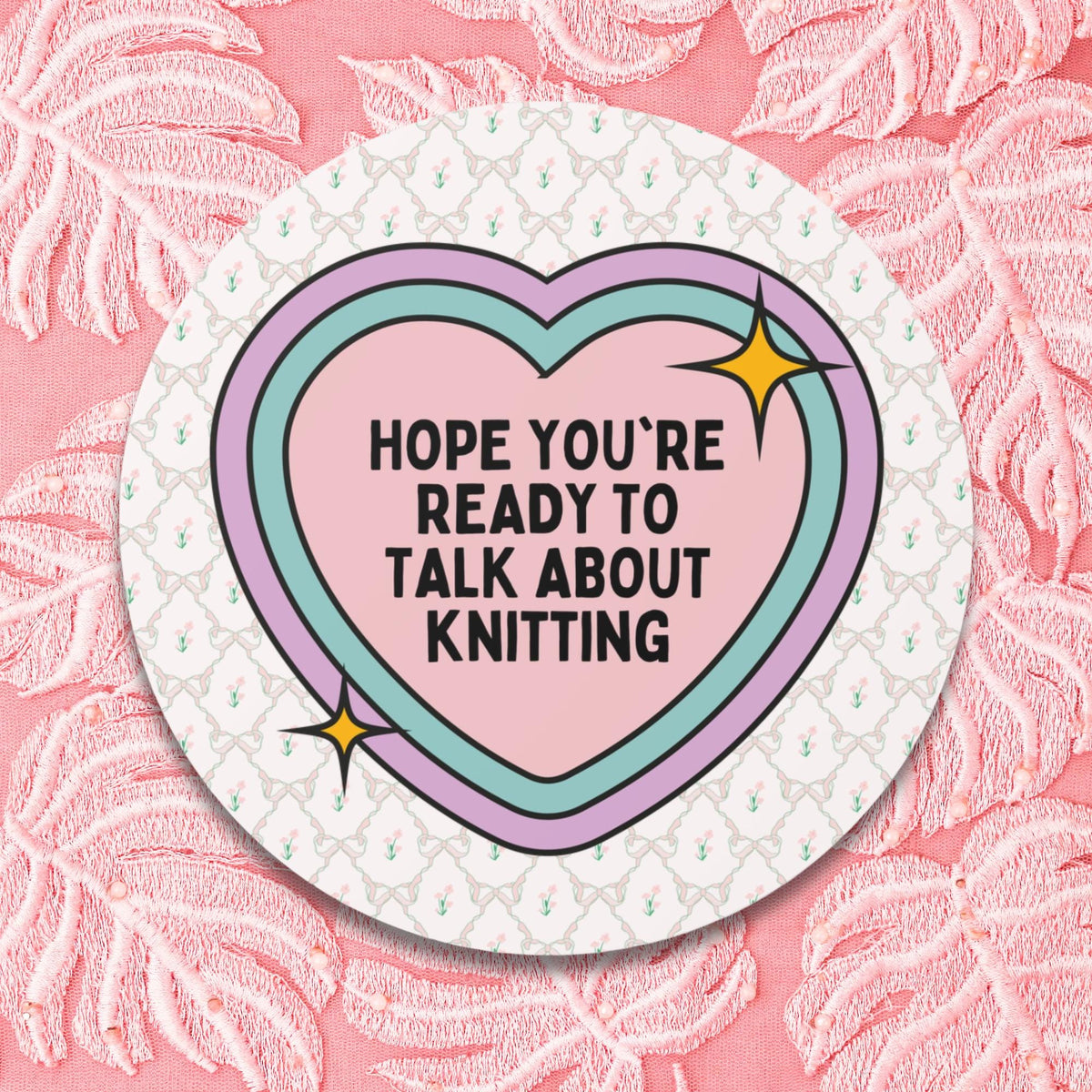 Cute Knitting Lover Sticker for Mom Who Loves Knitting Funny Saying Knit Lover Sticker with Heart Silly Mother39s Day Gift for Grandma Graphic Tee – Fan Favorite · Trending Graphic Apparel