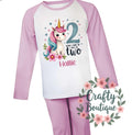 2nd Birthday PJs When I Wake Up I will be 2 Pajamas Girl39s Second Birthday Unicorn Gift Personalised Pink Nightwear Age Two Year 1285 Graphic Tee – Cozy Vibes · Must-Have Style