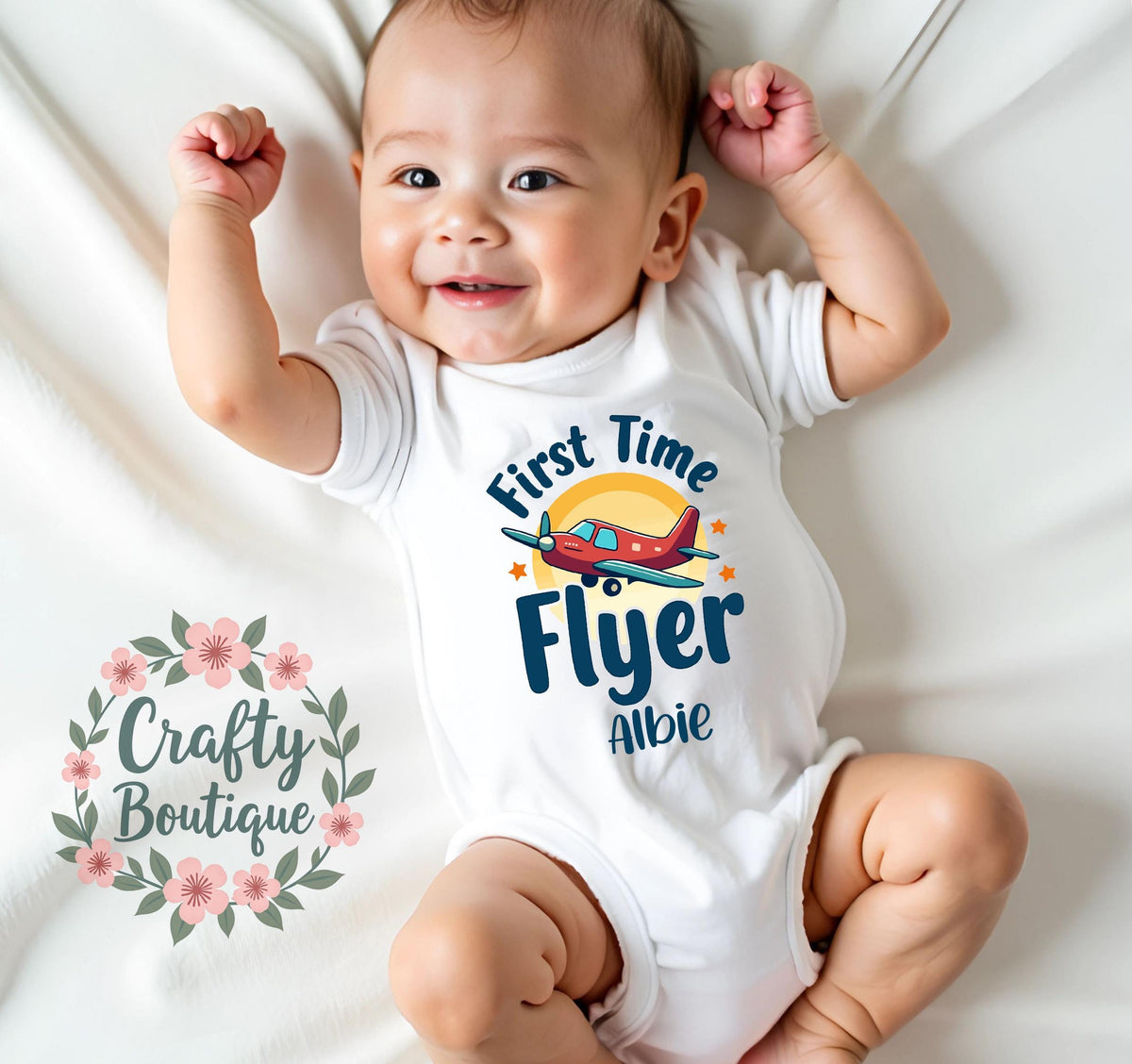 First Time Flyer Baby Grow Kids Tshirt Summer Plane Outfit 1st Time Flying T Shirt Baby39s First Flight Top Cute Airplane Romper 1376 Graphic Tee – Bold Style · High-Quality Print