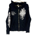 Vintage Y2K Women39s Sweatshirt Hoodie 2XL Black Full Zip Y2K Rhinestone Hoodie – Cozy Vibes · Great Gift For Fans