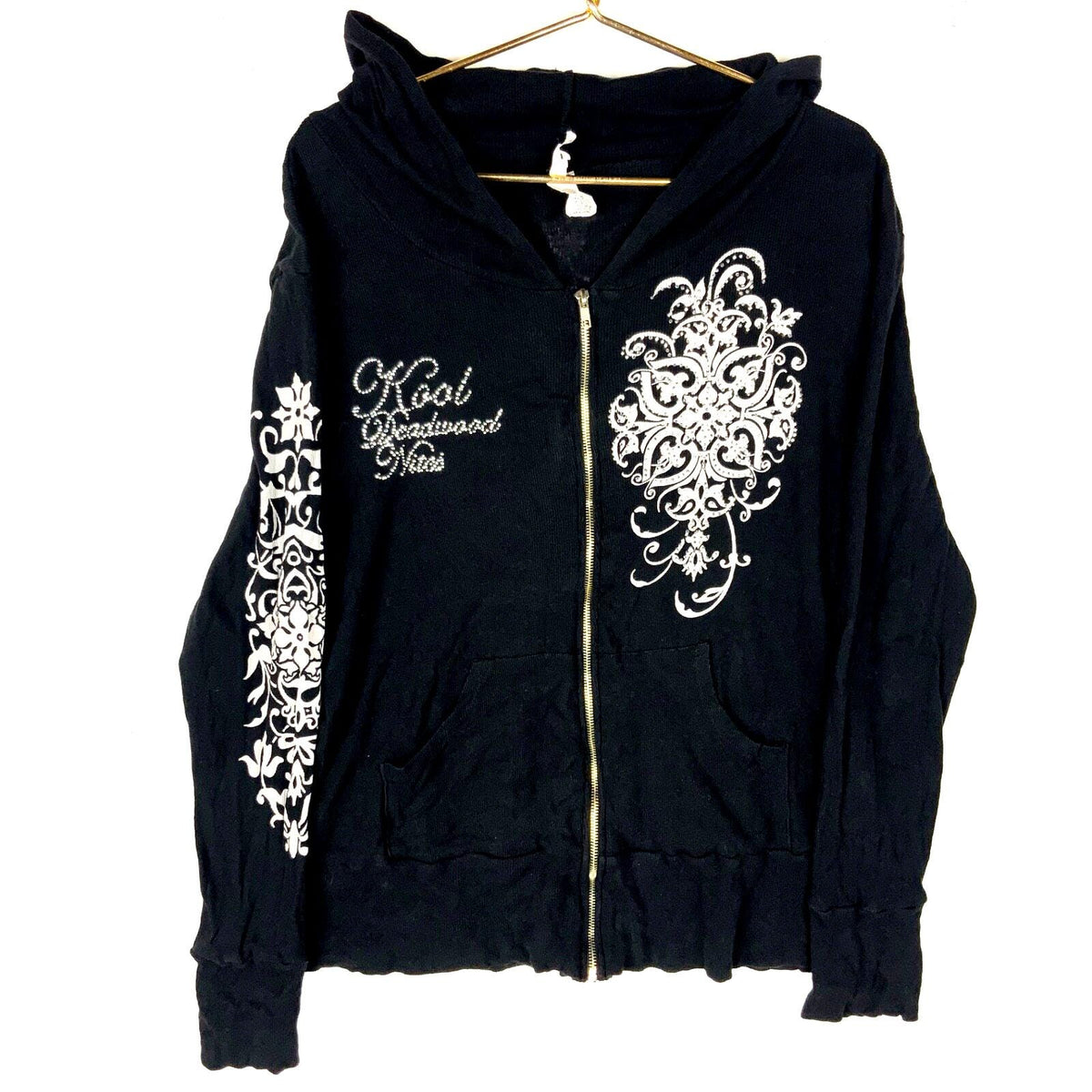 Vintage Y2K Women39s Sweatshirt Hoodie 2XL Black Full Zip Y2K Rhinestone Hoodie – Cozy Vibes · Great Gift For Fans