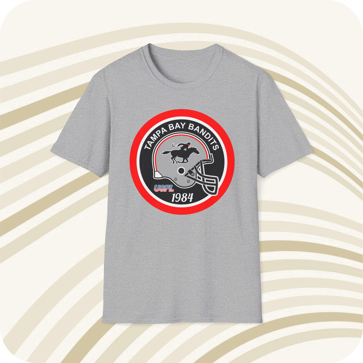 Throwbackmax Tampa Bay Bandits 1984 USFL Football Classic Cut T Shirt Vintage Sports Tee Retro Football Apparel Graphic Tee – Fan Favorite · Trending Graphic Apparel