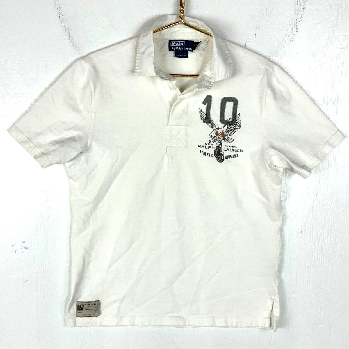 Vintage Polo By Ralph Lauren Polo Collar Shirt Medium White Boxing Eagle 10 Graphic Tee – Easygoing Wear · Must-Have Style