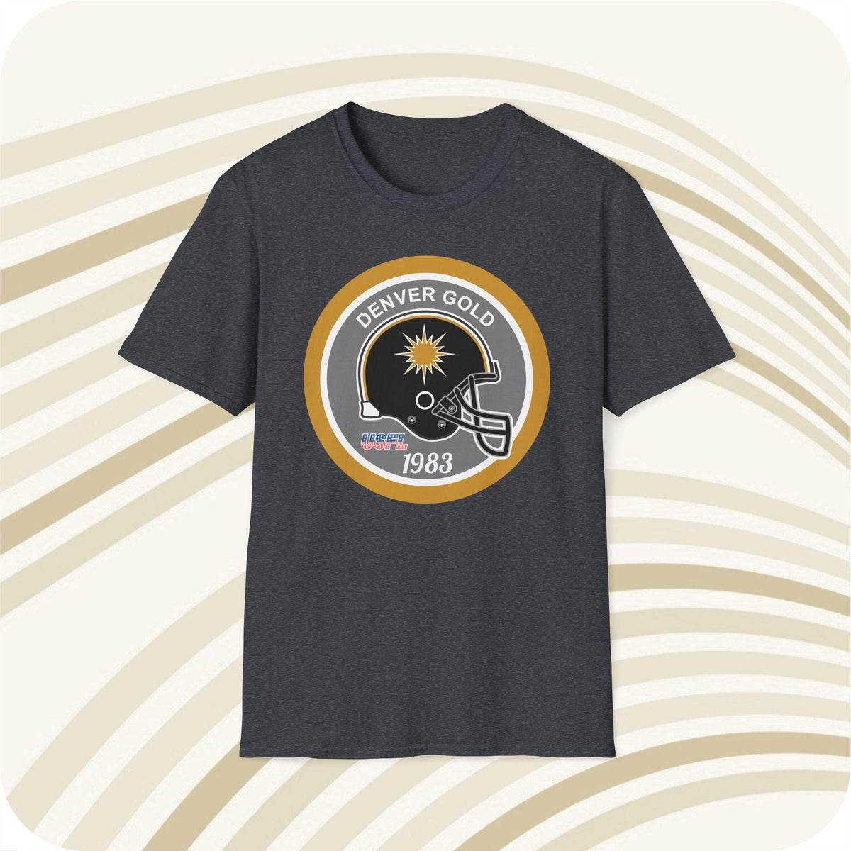 Throwbackmax Denver Gold 1983 USFL Football Classic Cut T Shirt Vintage Sports Tee Retro Football Apparel Graphic Tee – Fan Favorite · Trending Graphic Apparel