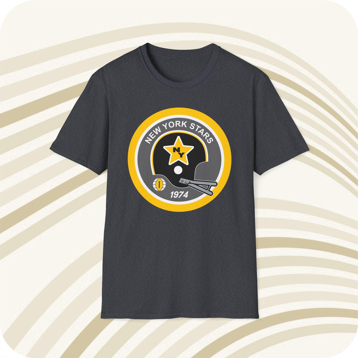 Throwbackmax New York Stars 1974 WFL Football Classic Cut T Shirt Vintage Sports Tee Retro Football Apparel Graphic Tee – Premium Graphic · High-Quality Print