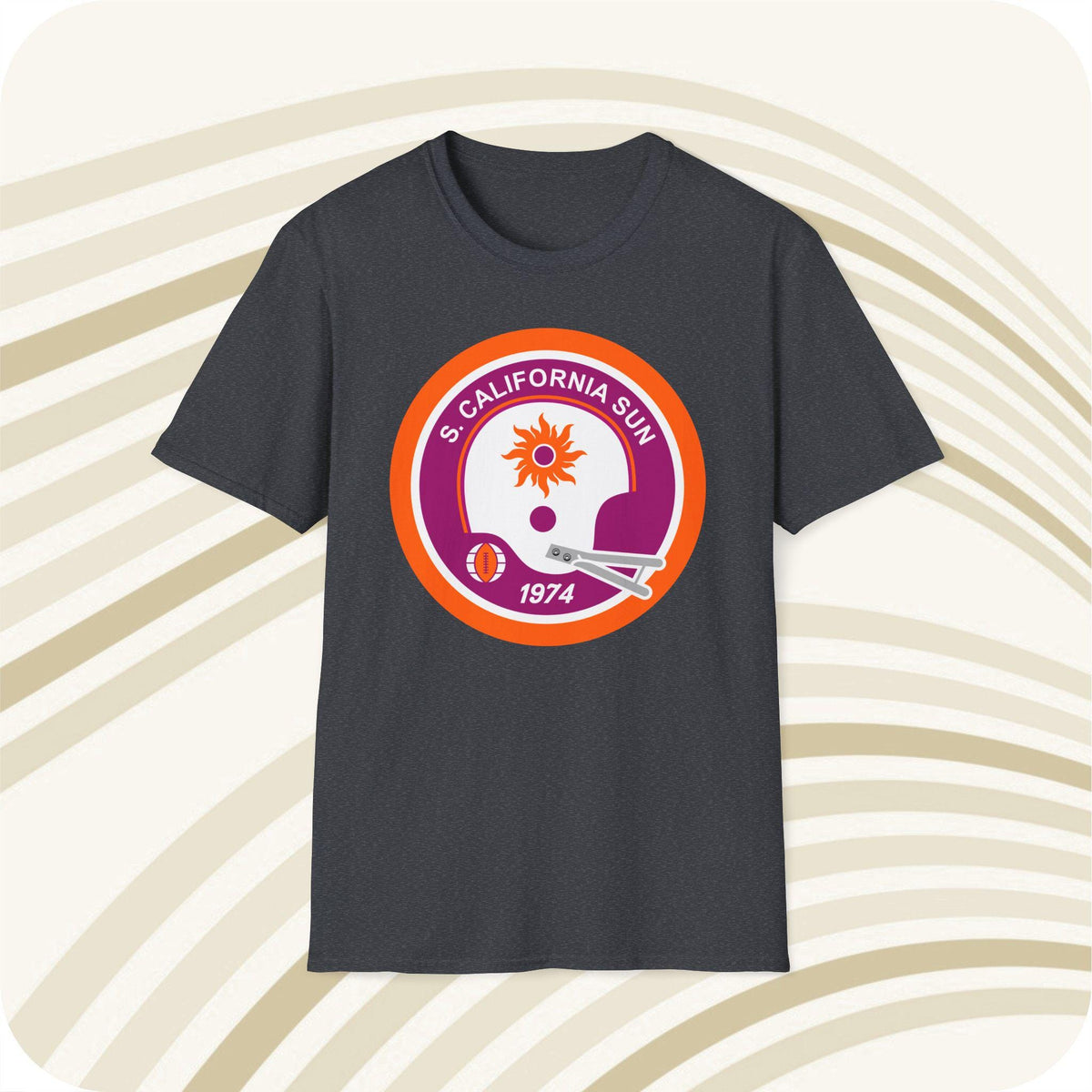 Throwbackmax Southern California Sun 1974 WFL Football Classic Cut T Shirt Vintage Sports Tee Retro Football Apparel Graphic Tee – Premium Graphic · Must-Have Style