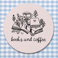 Books and Coffee Sticker with Flowers Book Lover Gift Idea for Bookworm Librarian Who Loves Coffee Romance Reader Gift Coffee Lover Graphic Tee – Fan Favorite · Perfect For Daily Wear