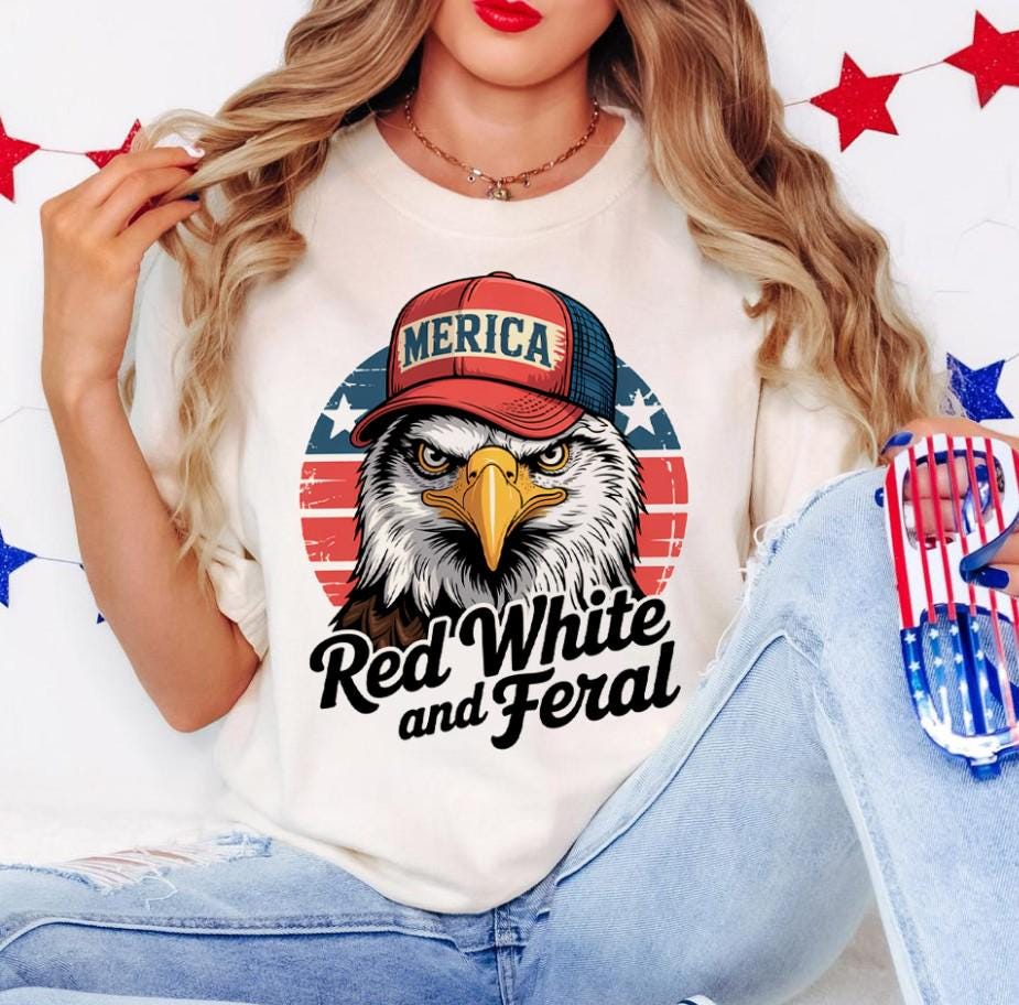 Merica Eagle Feral Free Meme Shirt Funny 4th of July T Shirt American Feral Girl Summer Tee Patriotic Independence Day Graphic Tee – Fan Favorite · Trending Graphic Apparel