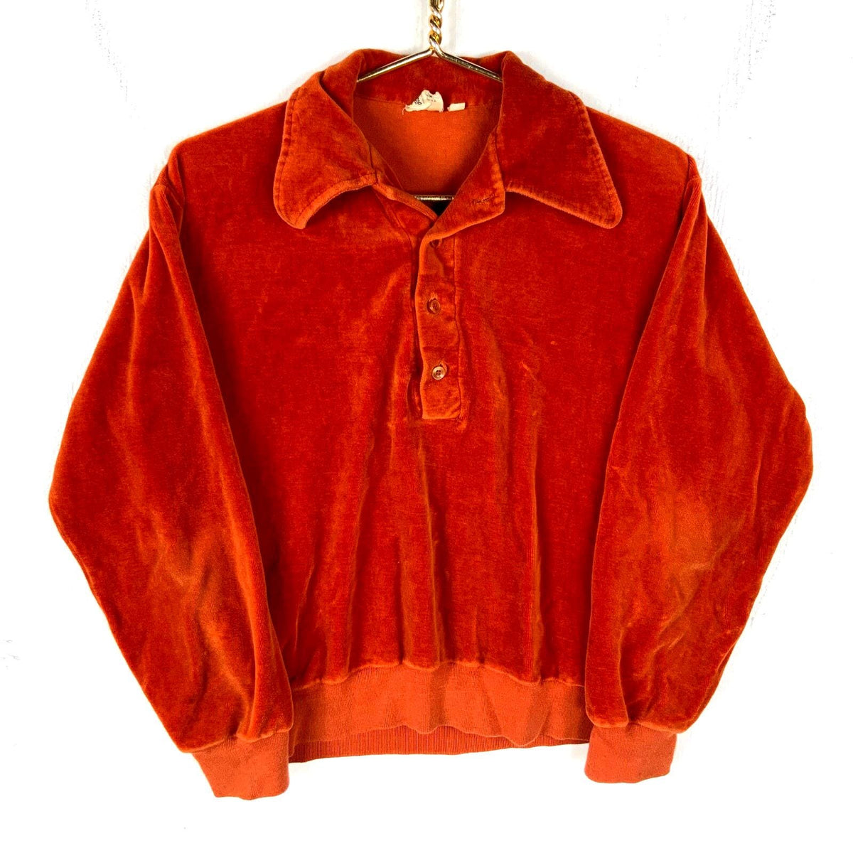 Vintage 197039s Velour Pullover Sweatshirt Medium Orange Barclay Sweatshirt – Premium Graphic · Must-Have Style