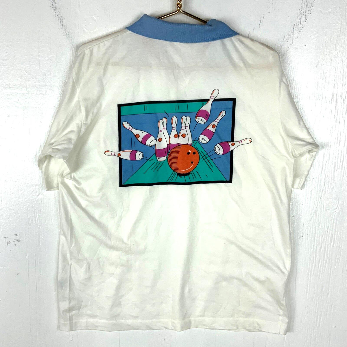 Vintage Bowling Polo Collar Shirt Large White Arrow Graphic Tee – Fan Favorite · Perfect For Daily Wear