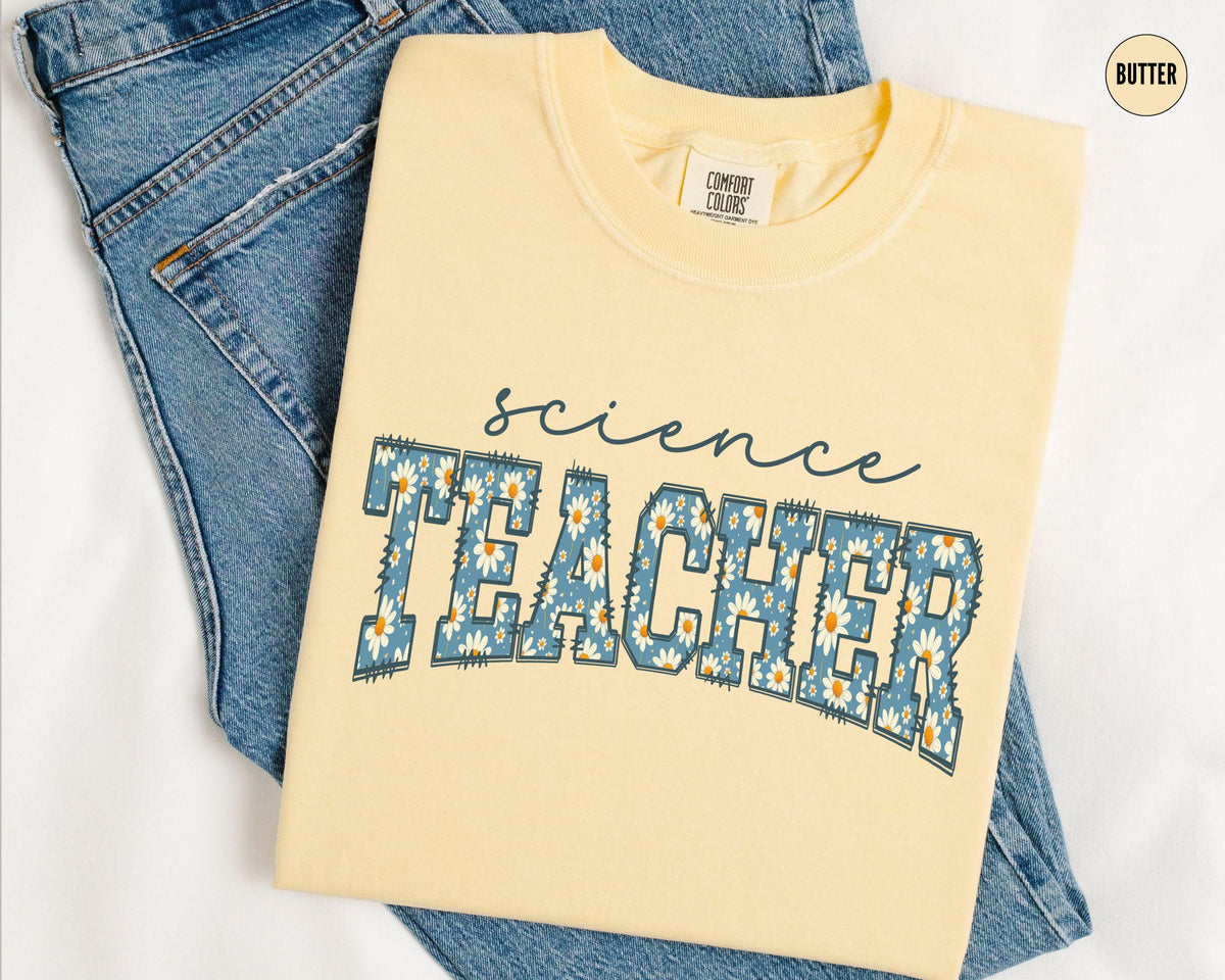 Floral Science Teacher Shirt Daisy Science Teacher Gift Science T Shirt Stem Teacher Shirt Women Science Teacher TShirt Graphic Tee – Aesthetic Look · Trending Graphic Apparel