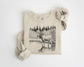 Retro Bull Moose Wilderness Scene Sweatshirt 90s Moose Wildlife Sweatshirt Winter Mountain Creek Unisex Graphic Crewneck Sweatshirt Sweatshirt – Premium Graphic · Great Gift For Fans