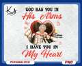 Custom Photo God Has You In His Arms PNG Picture Frame And Memorial Quote In Heart Flying Butterfly Personalized Name Date Photo Png Graphic Tee – Bold Style · Great Gift For Fans