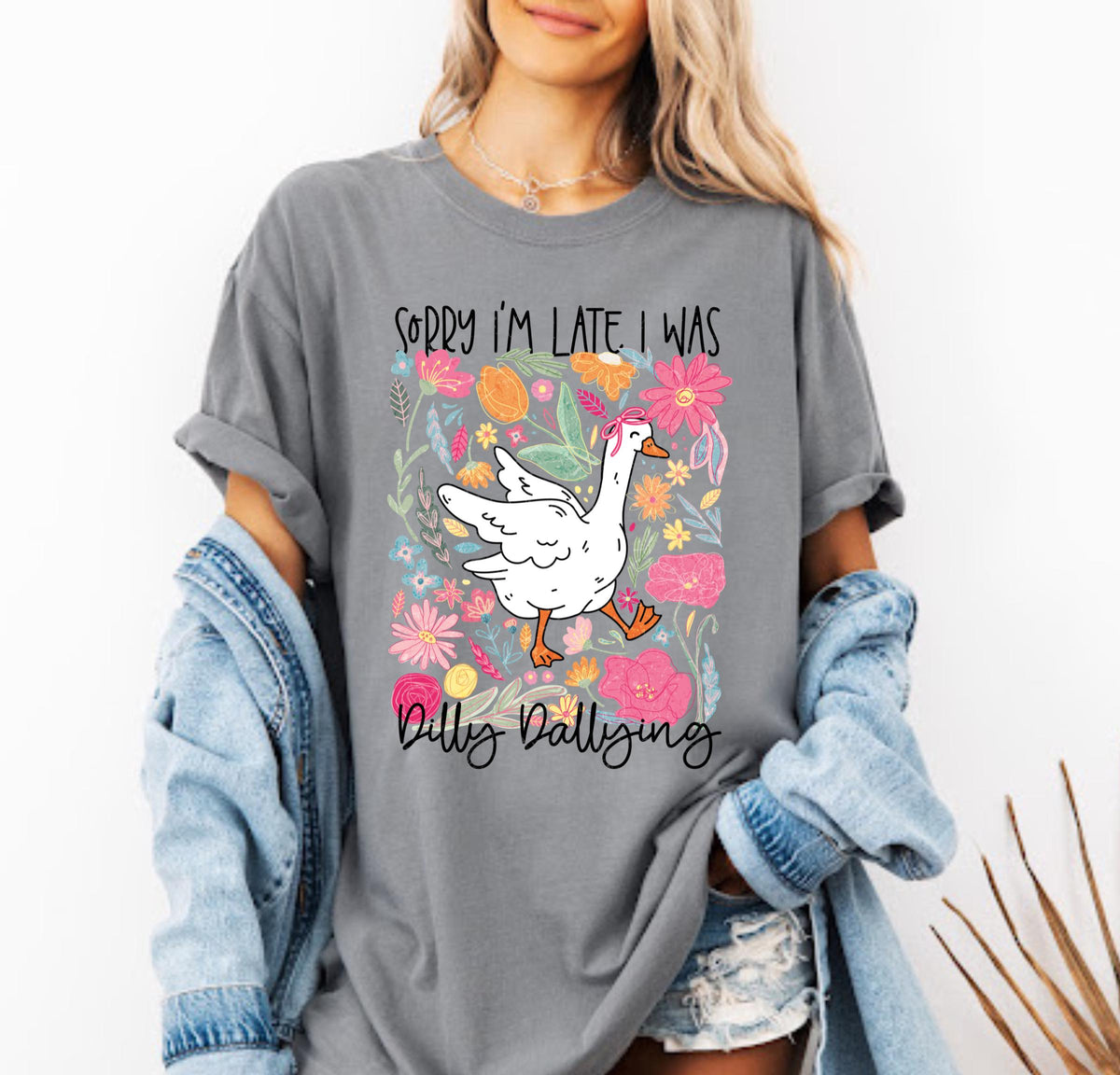 Silly Goose Dilly Dallying T Shirt Graphic Tee – Feel-Good Design · High-Quality Print