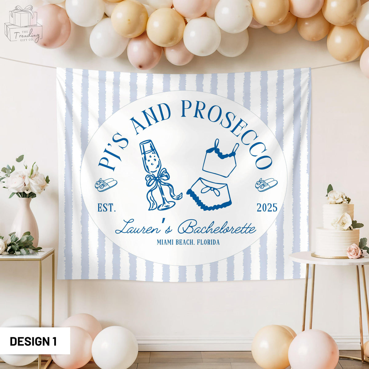 Pjs39s And Prosecco Bachelorette Party Banner Champagne Slumber Party Decor Custom Bach Tapestry Spa Bridal Shower Photo Backdrop Graphic Tee – Bold Style · Perfect For Daily Wear
