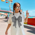 Black Checkered Bow Shirt Black Bow Shirt Black Ribbon Shirt Coquette Shirt Soft Girl Aesthetic Shirt Goth Coquette Black Coquette Graphic Tee – Warm & Stylish · Top Pick For Any Outfit