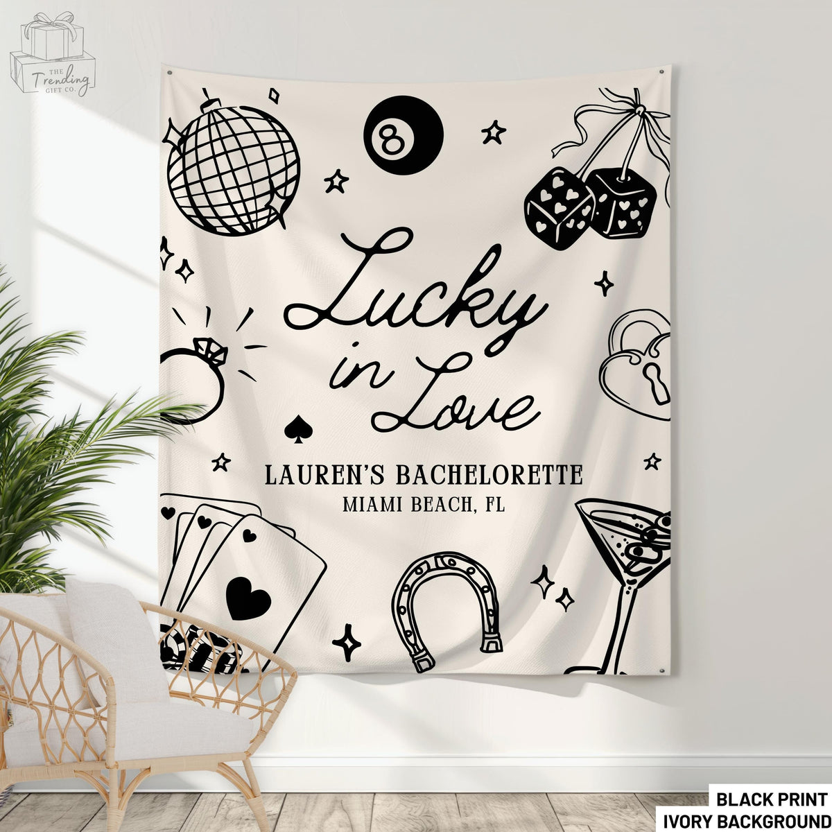 Lucky In Love Banner Las Vegas Bachelorette Party Decor Custom Bachelorette Photo Backdrop Bridal Shower Welcome SignCasino BachTapestry Graphic Tee – Fan Favorite · Top Pick For Any Outfit