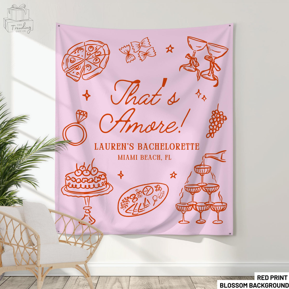 Thats Amore Bridal Shower Banner Personalized Italian Themed Bachelorette Party Decor Custom Pizza WineTapestry Bridal Shower Photo Sign Graphic Tee – Cozy Vibes · Trending Graphic Apparel