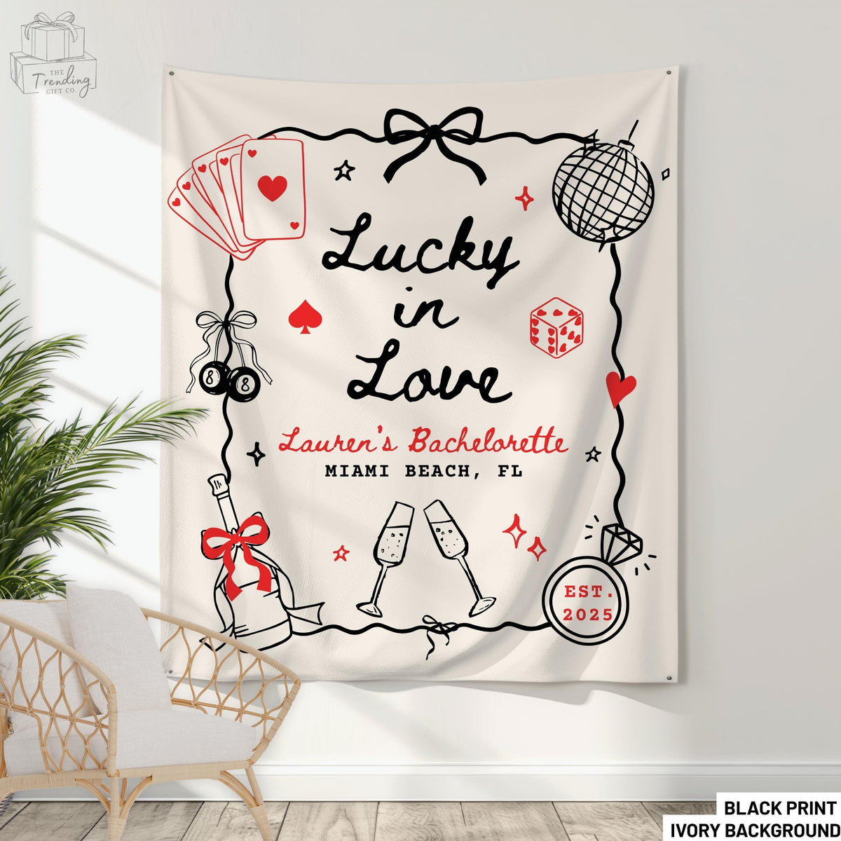 Las Vegas Bachelorette Party Decor Lucky In Love Banner Custom Bachelorette Photo Backdrop Bridal Shower Welcome SignCasino BachTapestry Graphic Tee – Bold Style · Trending Graphic Apparel