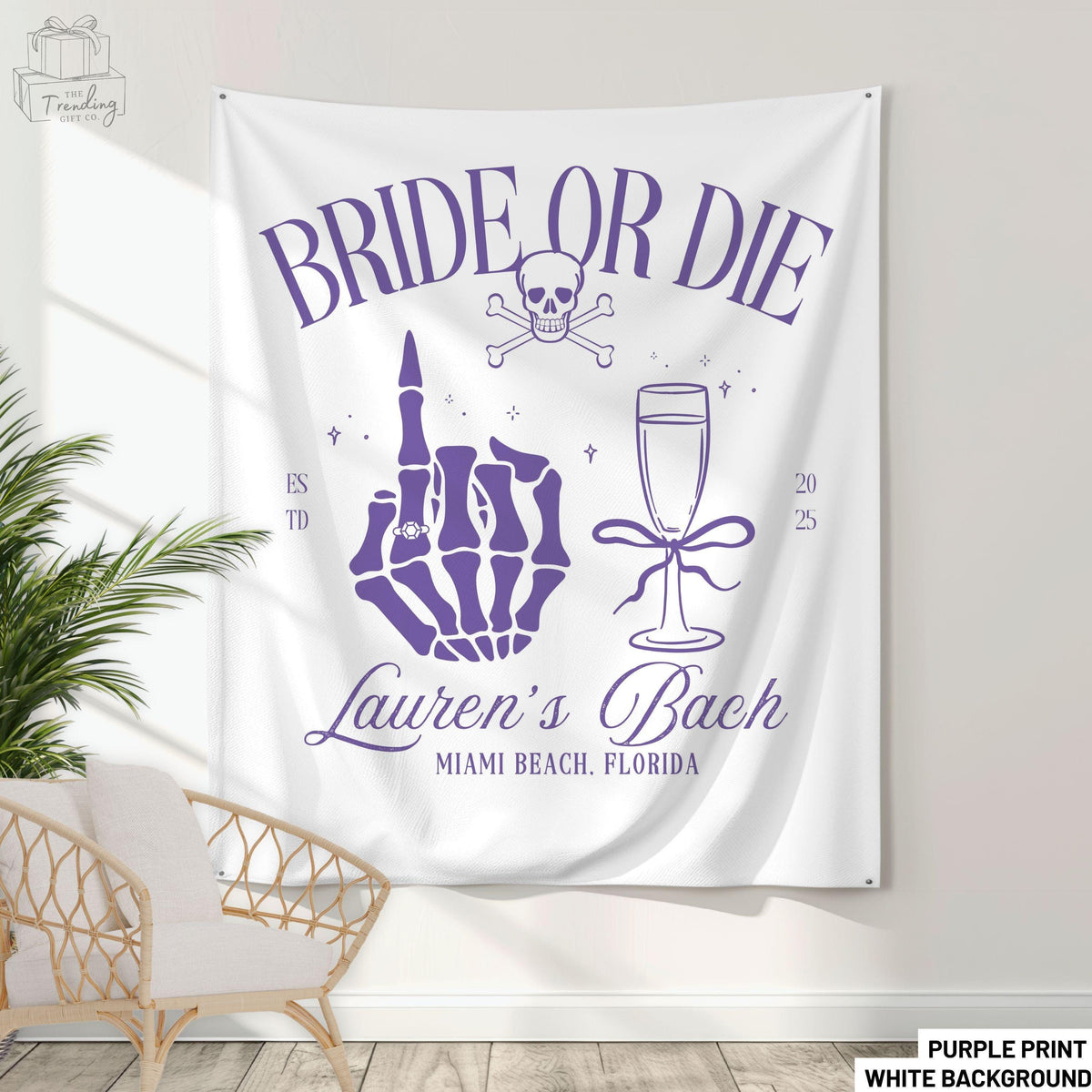 Bride or Die Bachelorette Party Banner Personalized Gothic Skeleton Bride Photo Backdrop TapestryFunny Halloween Wedding Favors Graphic Tee – Premium Graphic · Trending Graphic Apparel
