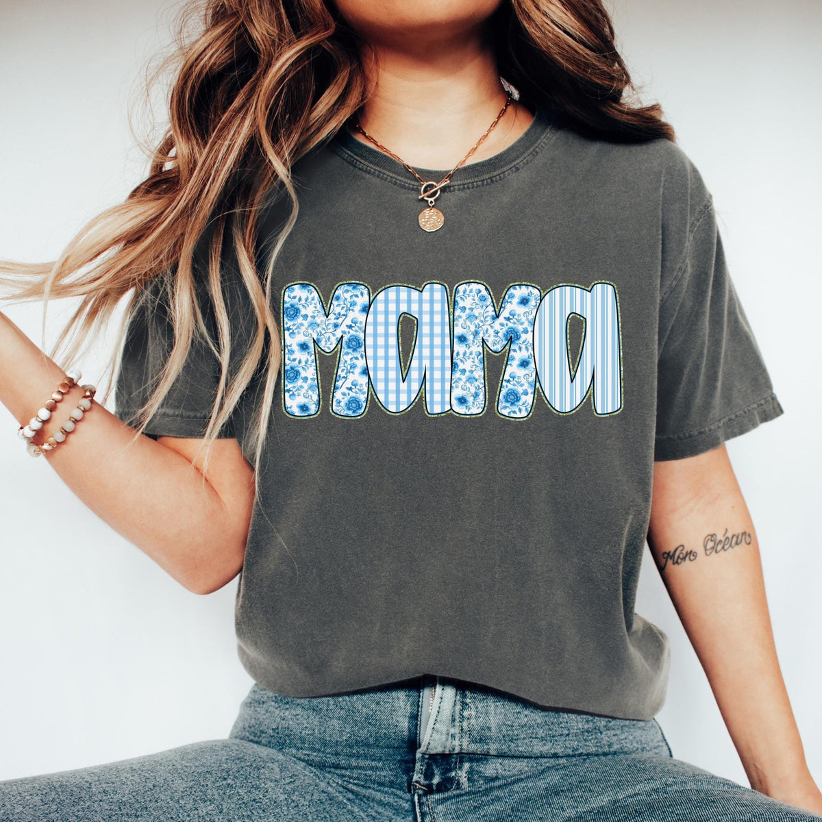 Blue Mama Shirt Busy Mom Gift Funny Mom Shirt Cute Mama Shirt Tired Mom Gift Mothers Day Gift Gift For Wife Mama Shirt Graphic Tee – Aesthetic Look · Must-Have Style