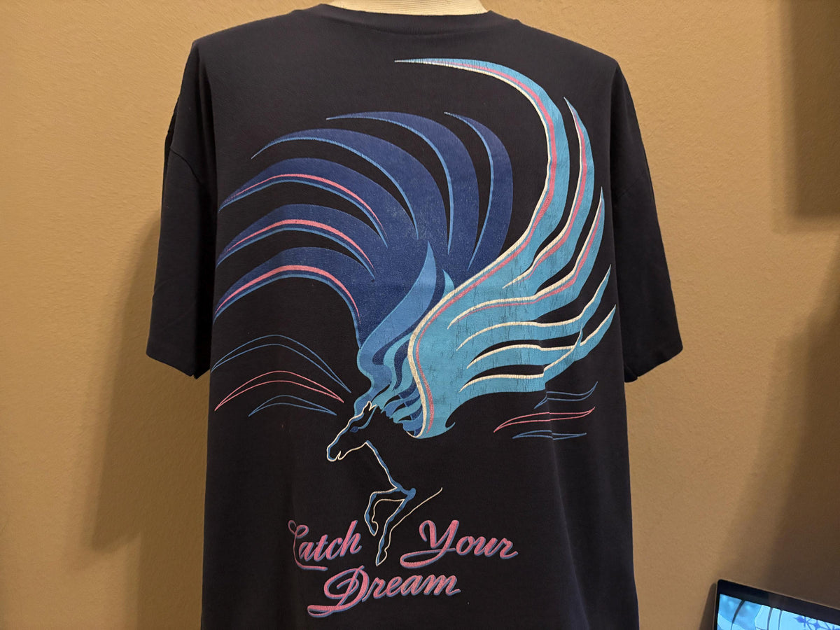Vintage 90s Girl Scouts Brownies Catch Your Dreams Blue Pegasus Mythical Creatures Tshirt XL Graphic Tee – Bold Style · Perfect For Daily Wear