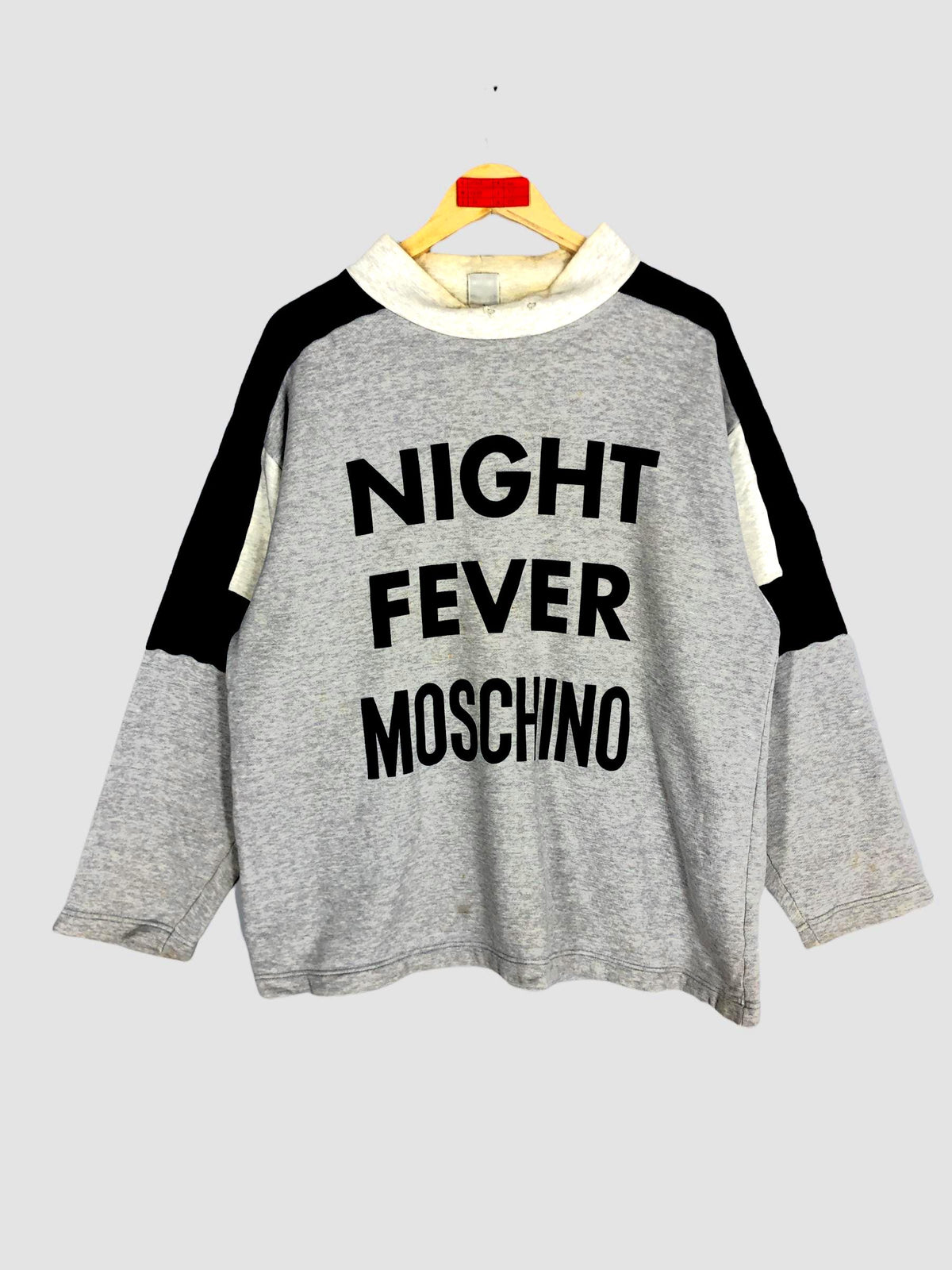 Rare Moschino Cheap And Chic Sweatshirt Large Moschino Night Fever Spellout Crewneck Pullover Jumper Sweater Brand Designer Gray Size L Sweatshirt – Warm & Stylish · Must-Have Style